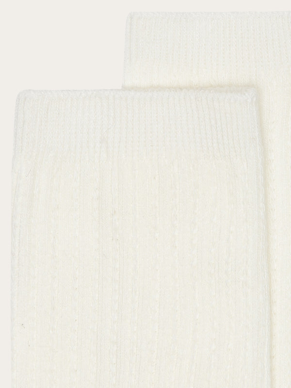 KnowledgeCotton Apparel - WMN 1-pack Cable structure socks - GOTS/Vegan Socks 1348 Buttercream