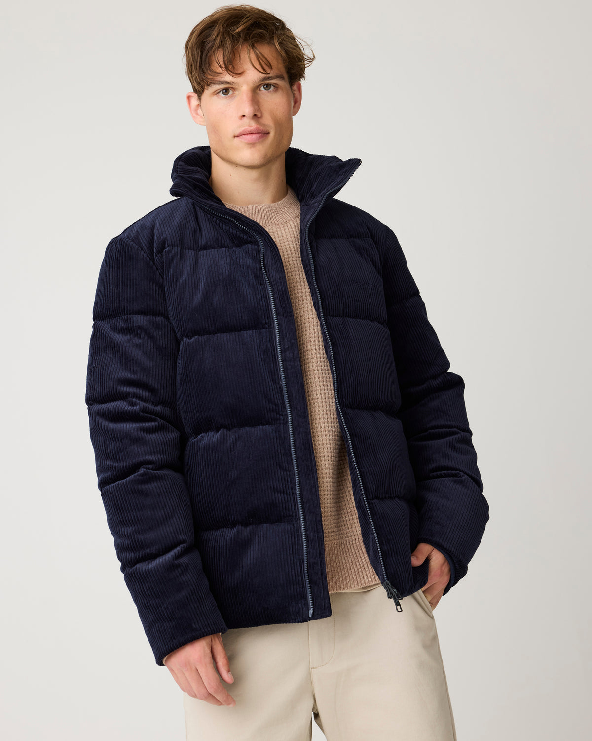 Corduroy Puffer Jacket - Night Sky