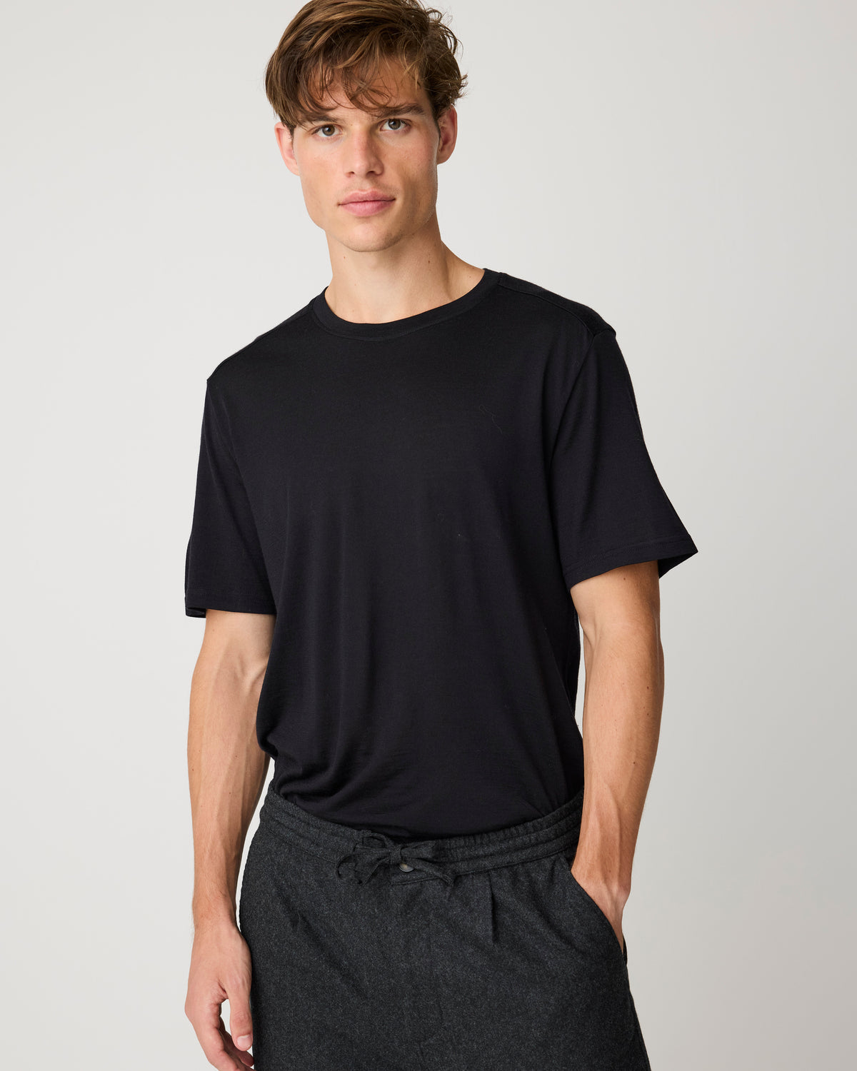 Fig comfort wool pants - Dark Grey Melange