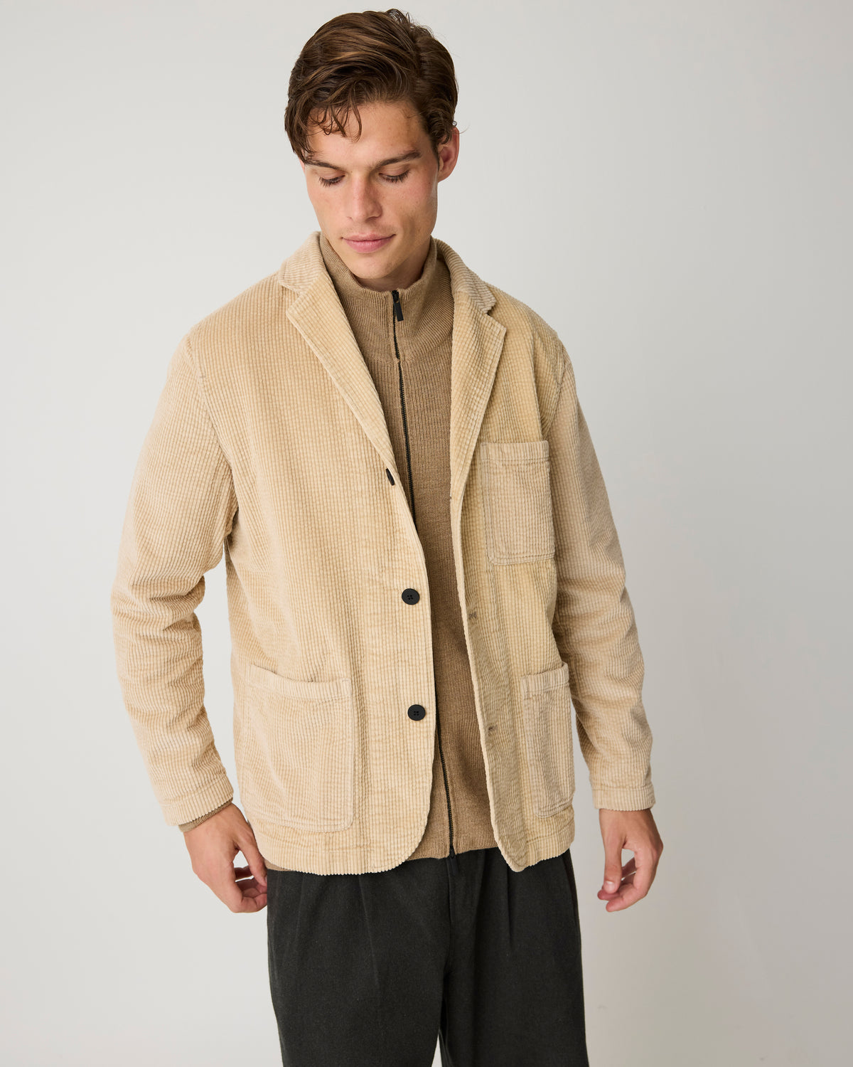 Corduroy blazer - Light feather gray