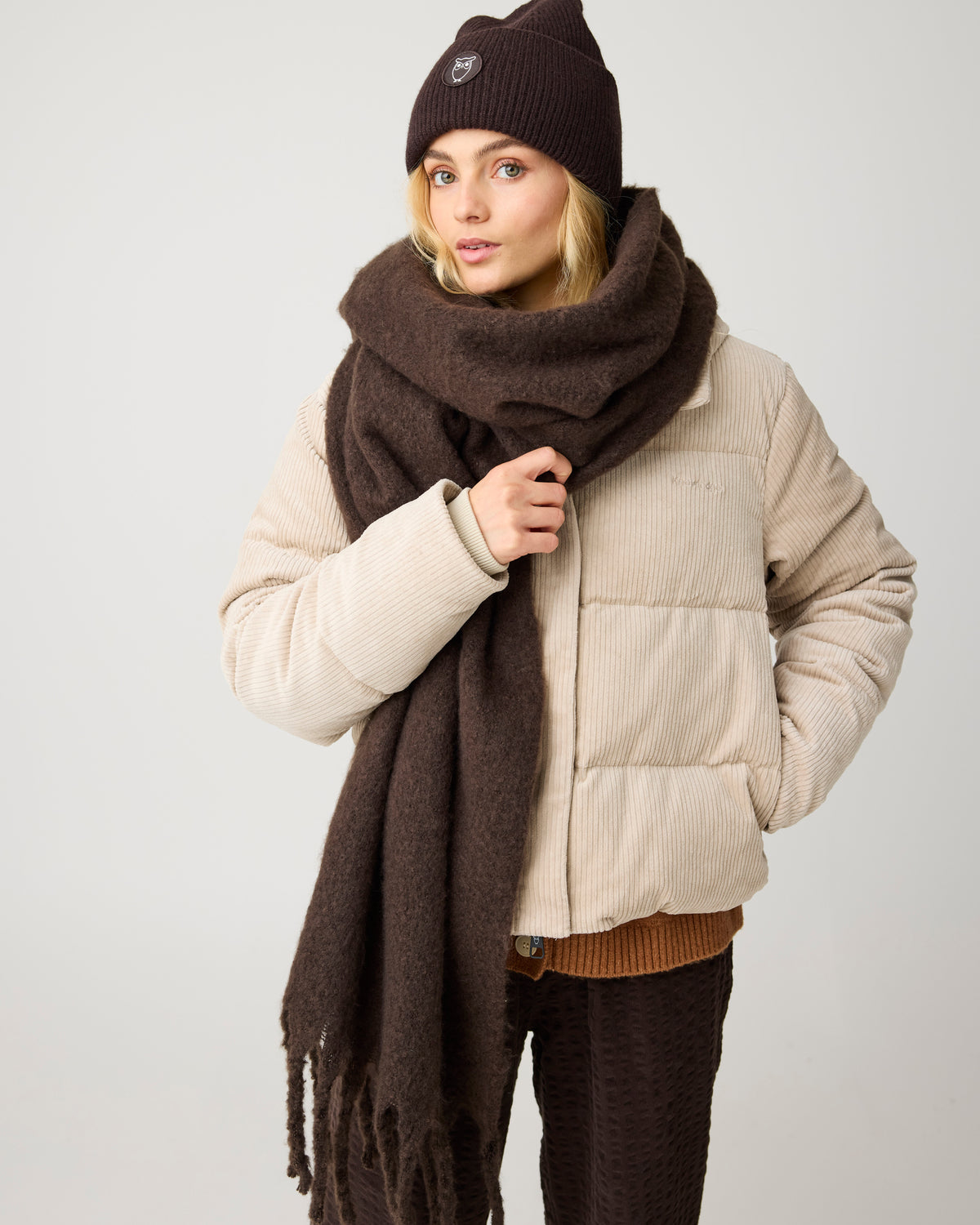 Corduroy puffer jacket - Light feather gray