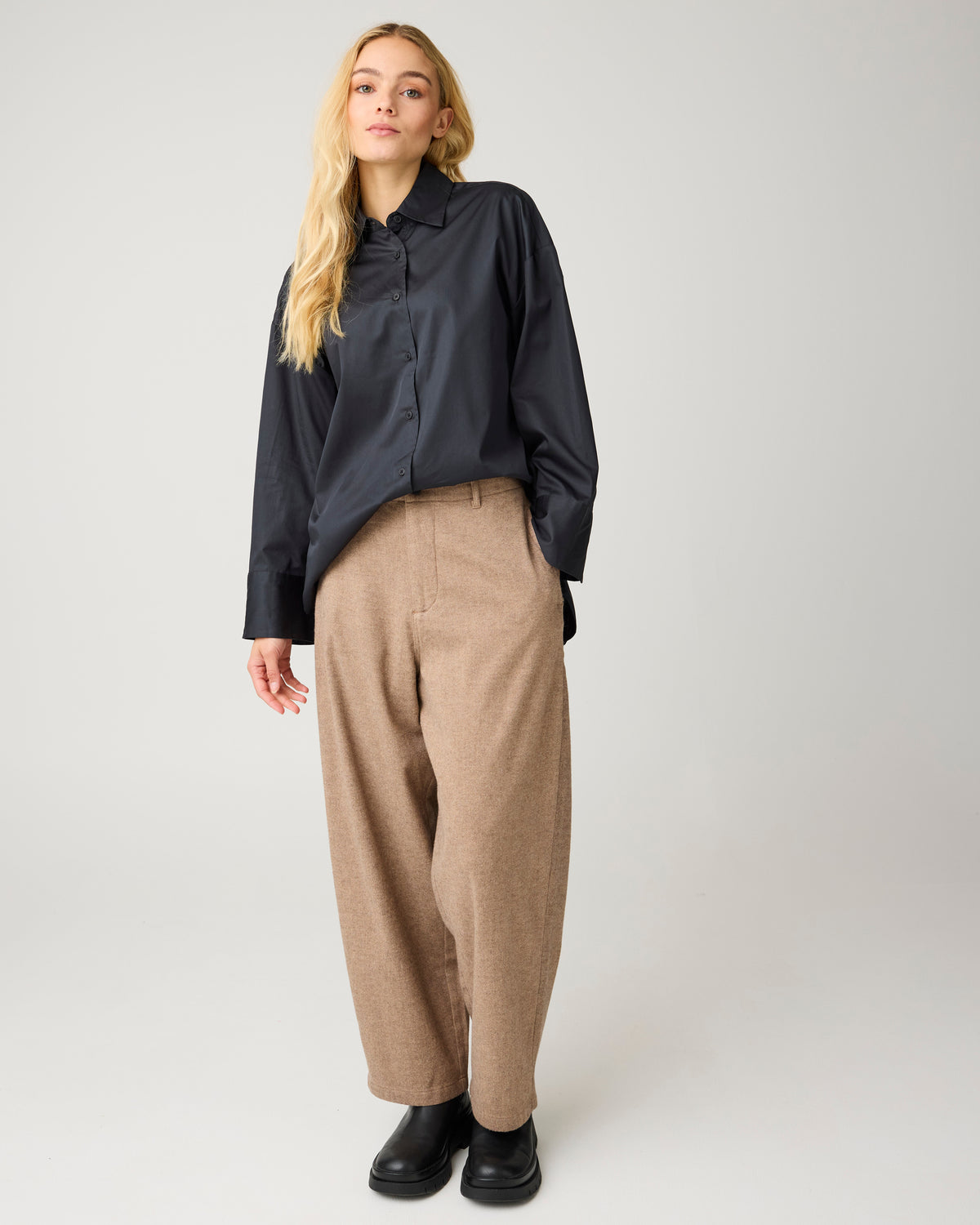 Bloom barrel flannel pants - Lion