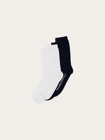 KnowledgeCotton Apparel - UNI 2 pack classic socks Socks 1010 Bright White