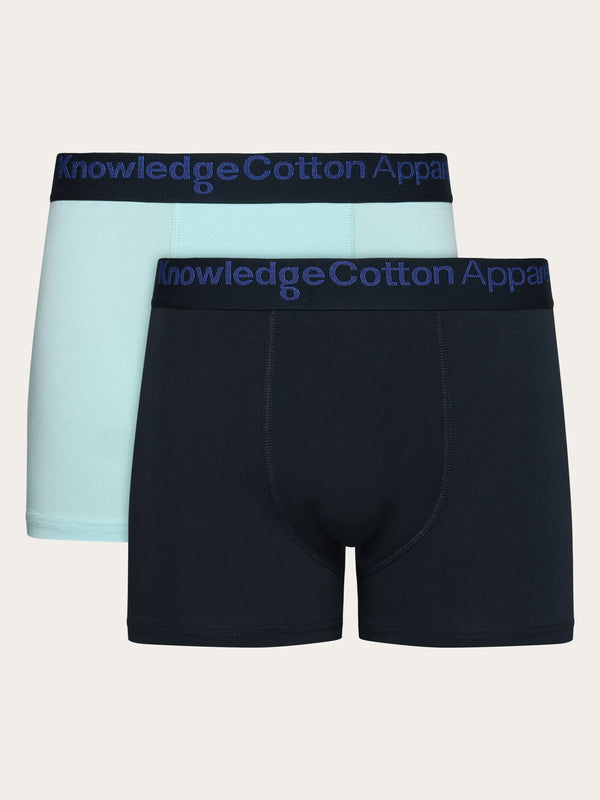 KnowledgeCotton Apparel - MEN 2 pack underwear - GOTS/Vegan Underwears 1480 Aqua-Esque