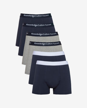 KnowledgeCotton Apparel - MEN 6 pack underwear Underwears 1001 Total Eclipse