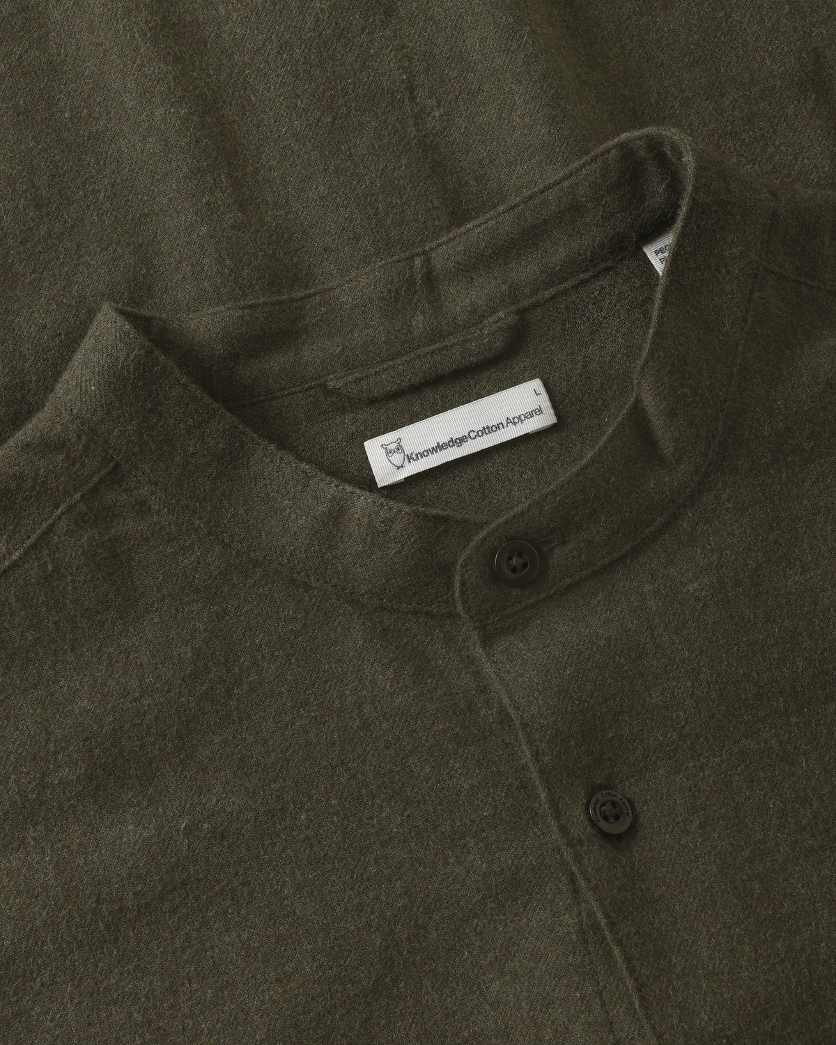 KnowledgeCotton Apparel - MEN Arch regular flannel shirt Shirts 1090 Forest Night