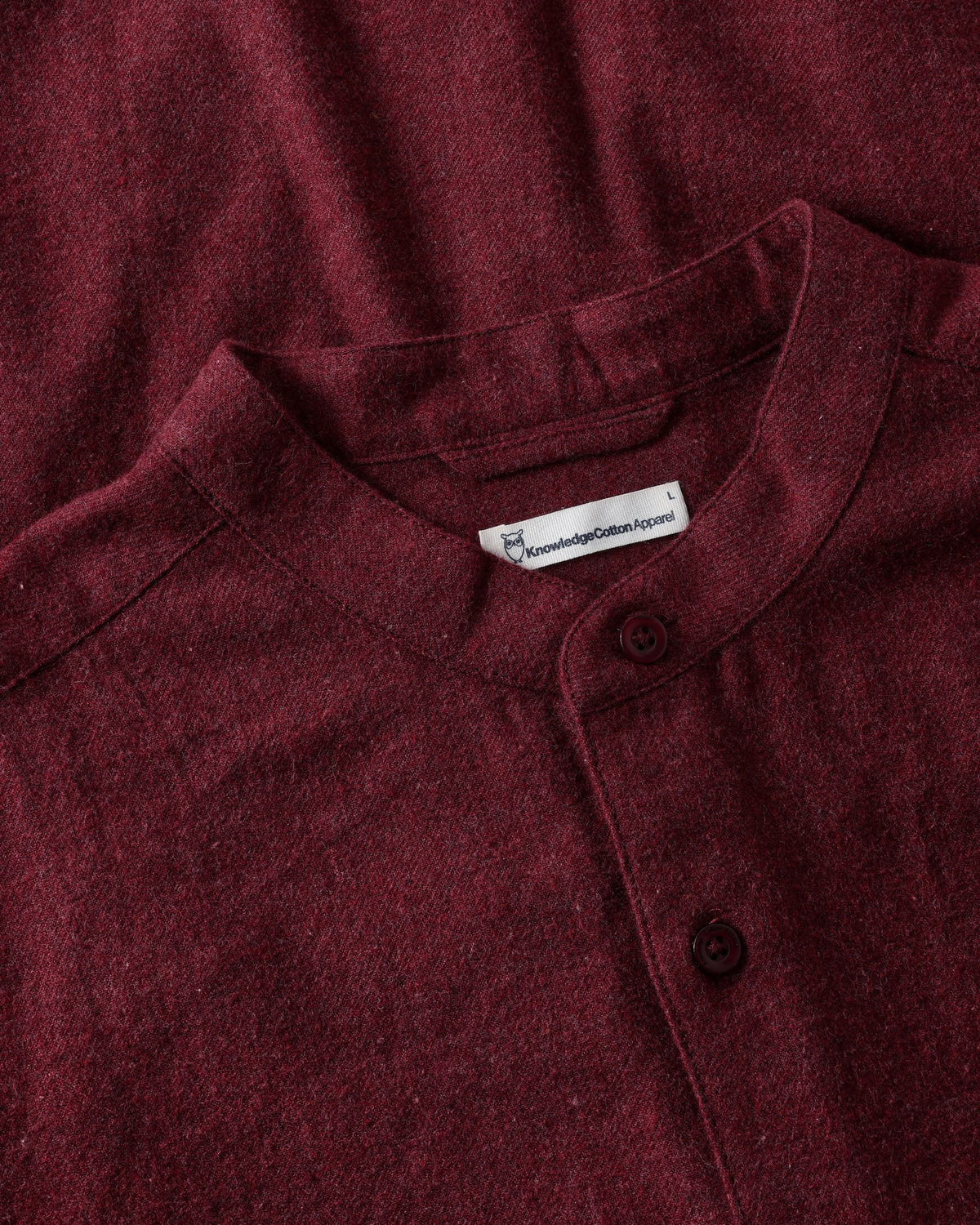 KnowledgeCotton Apparel - MEN Arch regular flannel shirt Shirts 1500 Burgundy