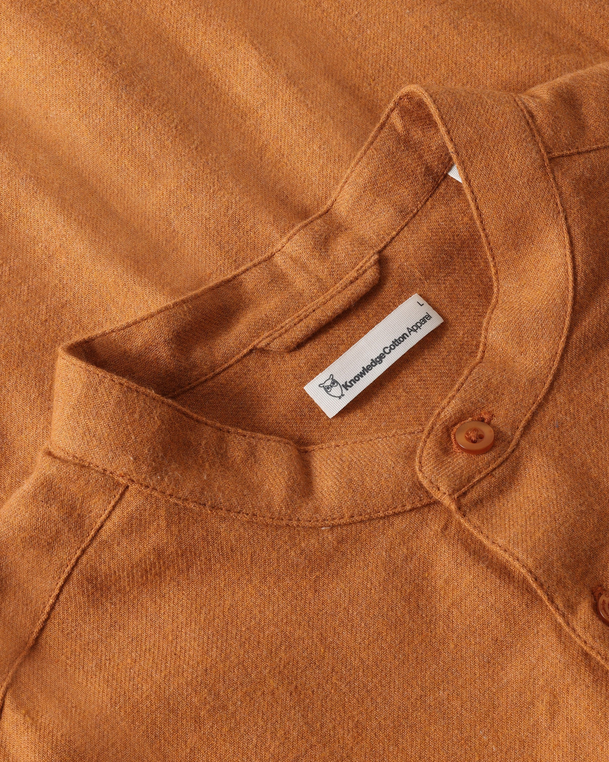 KnowledgeCotton Apparel - MEN Arch regular flannel shirt Shirts 1502 Golden Oak
