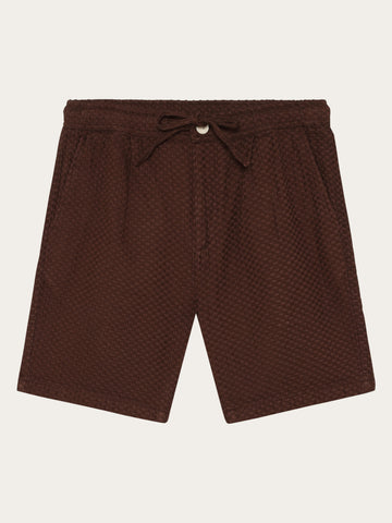 KnowledgeCotton Apparel - MEN Ash comfort structure shorts Shorts 1489 Shaved Chocolate
