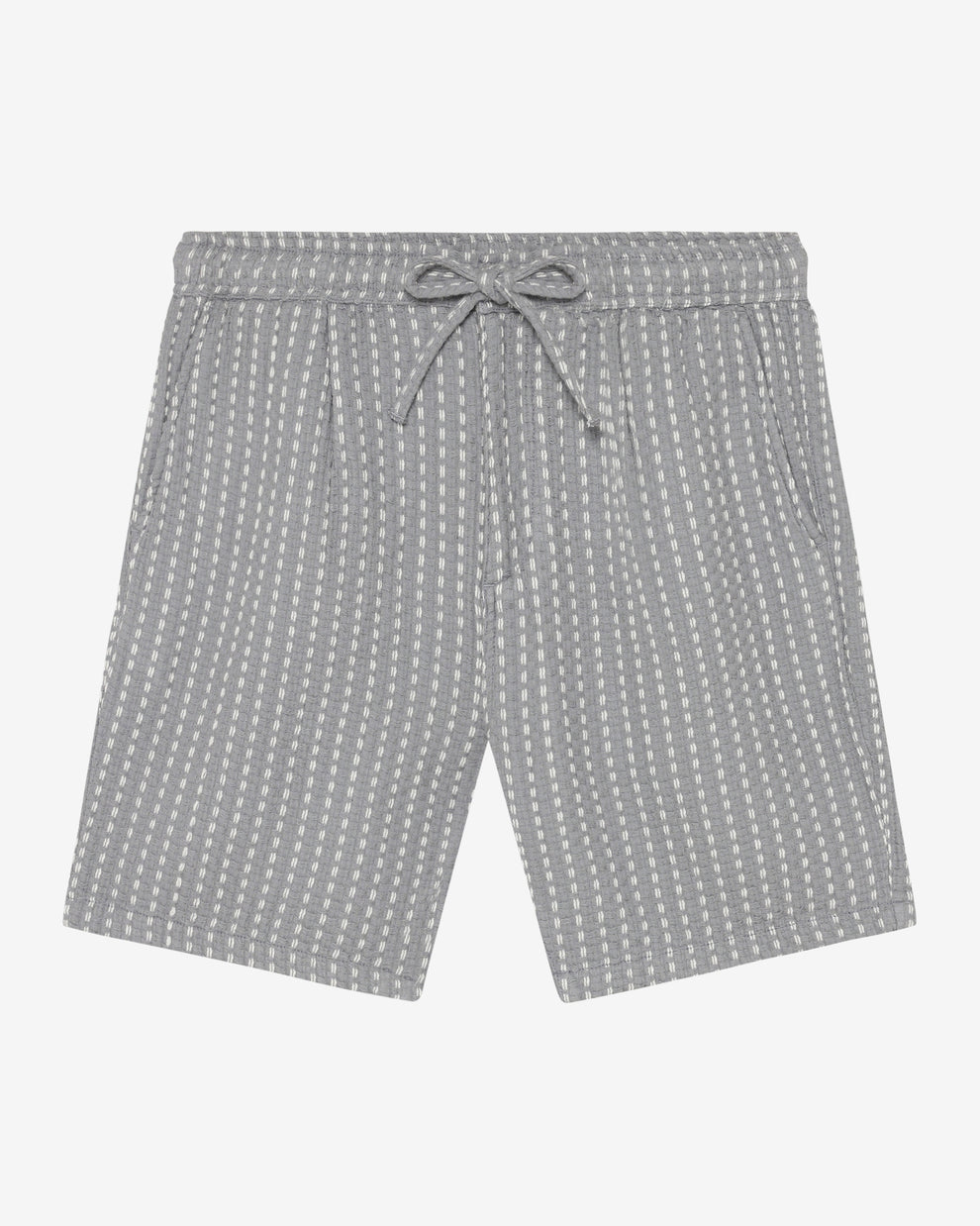KnowledgeCotton Apparel - MEN Ash comfort structure shorts Shorts 8031 Grey stripe