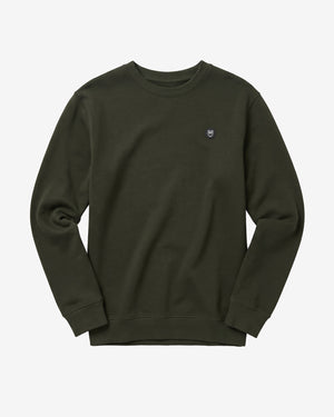 KnowledgeCotton Apparel - MEN Badge crew neck Sweats 1090 Forest Night