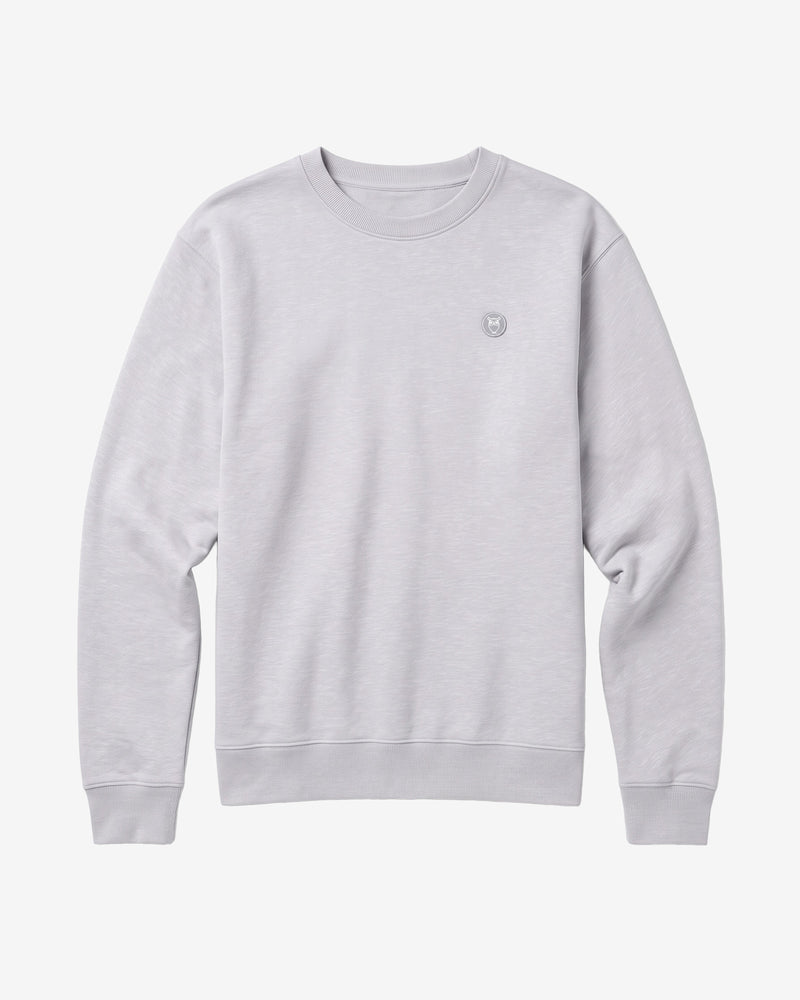 KnowledgeCotton Apparel - MEN Badge crew neck Sweats 1513 Light Heather Grey