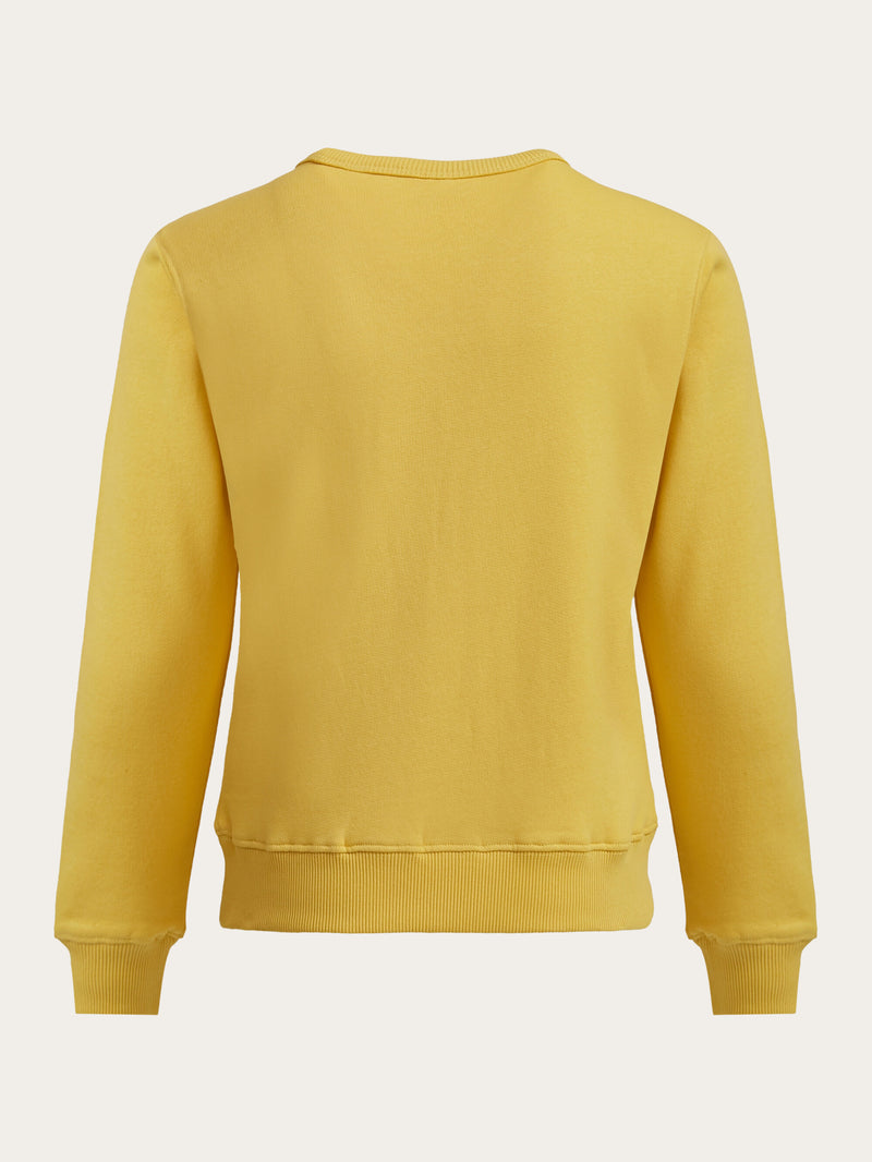 KnowledgeCotton Apparel - YOUNG Badge crew neck sweat Sweats 1429 Misted Yellow