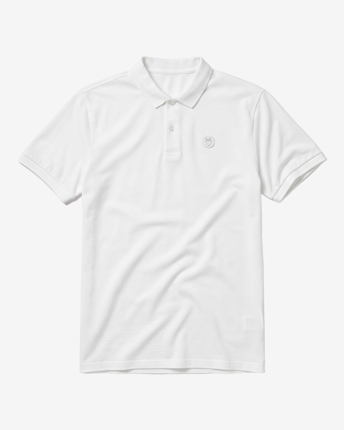 KnowledgeCotton Apparel - MEN Basic badge polo Polos 1010 Bright White