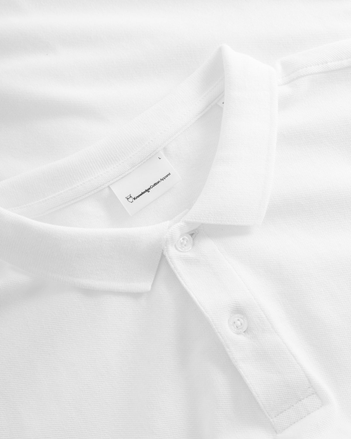 KnowledgeCotton Apparel - MEN Basic badge polo Polos 1010 Bright White