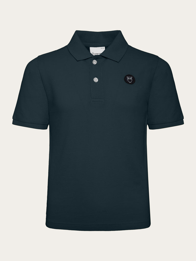 KnowledgeCotton Apparel - YOUNG Basic badge polo - GOTS/Vegan Polos 1001 Total Eclipse