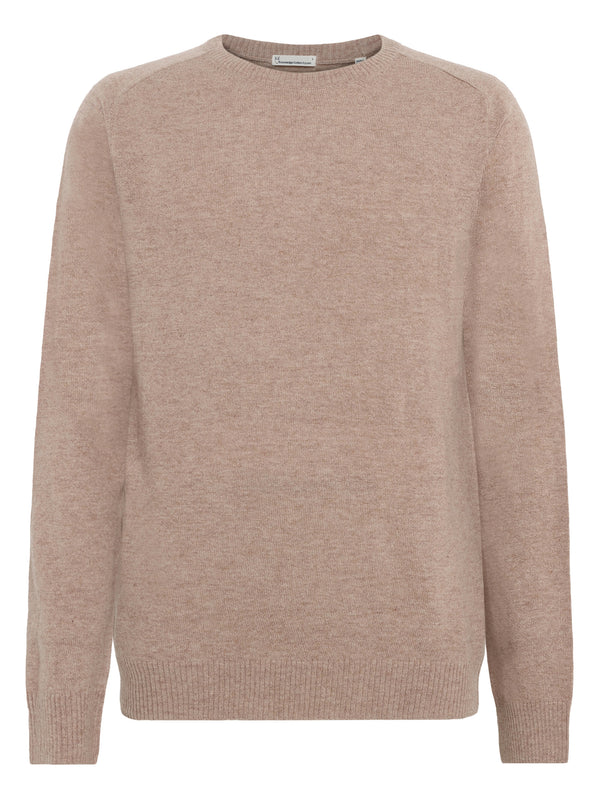 KnowledgeCotton Apparel - MEN Basic o-neck knit Knits 1336 Kelp melange