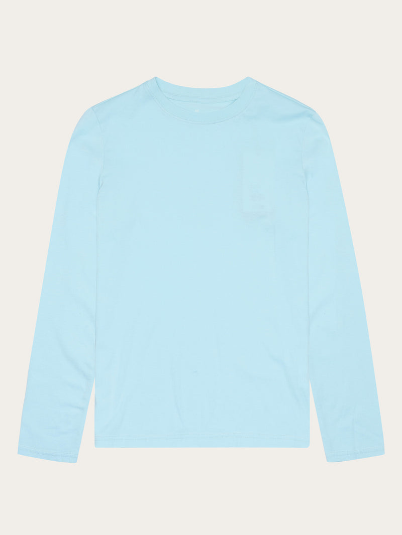 KnowledgeCotton Apparel - WMN Basic pima cotton long sleeve t-shirt - GOTS/Vegan Long Sleeves 1480 Aqua-Esque