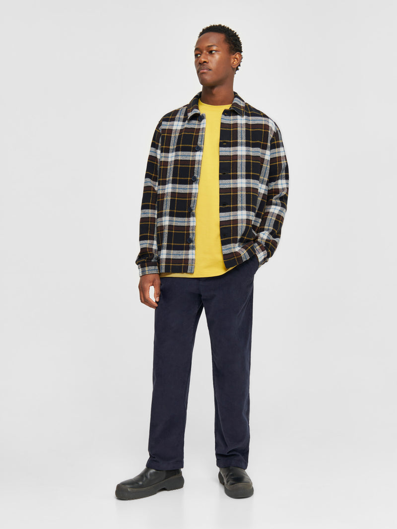 KnowledgeCotton Apparel - MEN Big checked heavy flannel overshirt Overshirts 9999 Item Colour