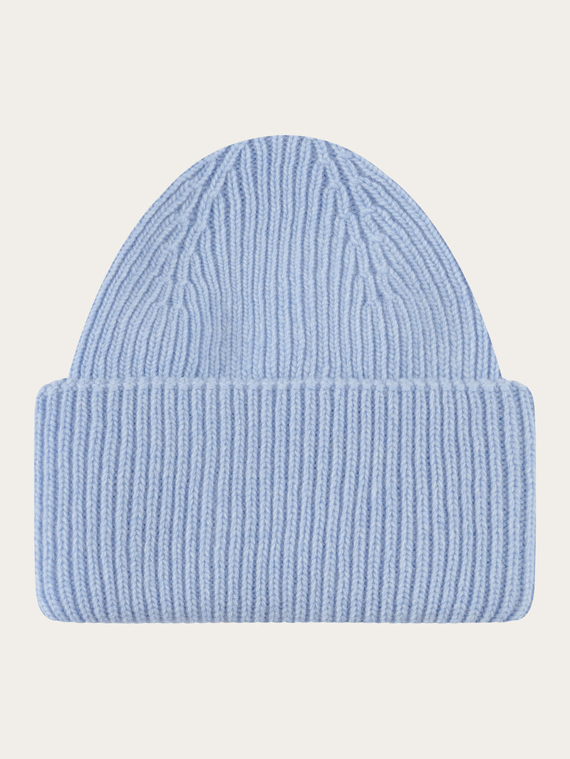 KnowledgeCotton Apparel - UNI Big rib beanie Hats 1322 Asley Blue