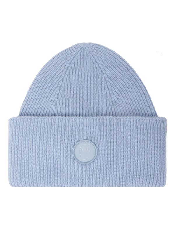 KnowledgeCotton Apparel - UNI Big rib beanie Hats 1322 Asley Blue