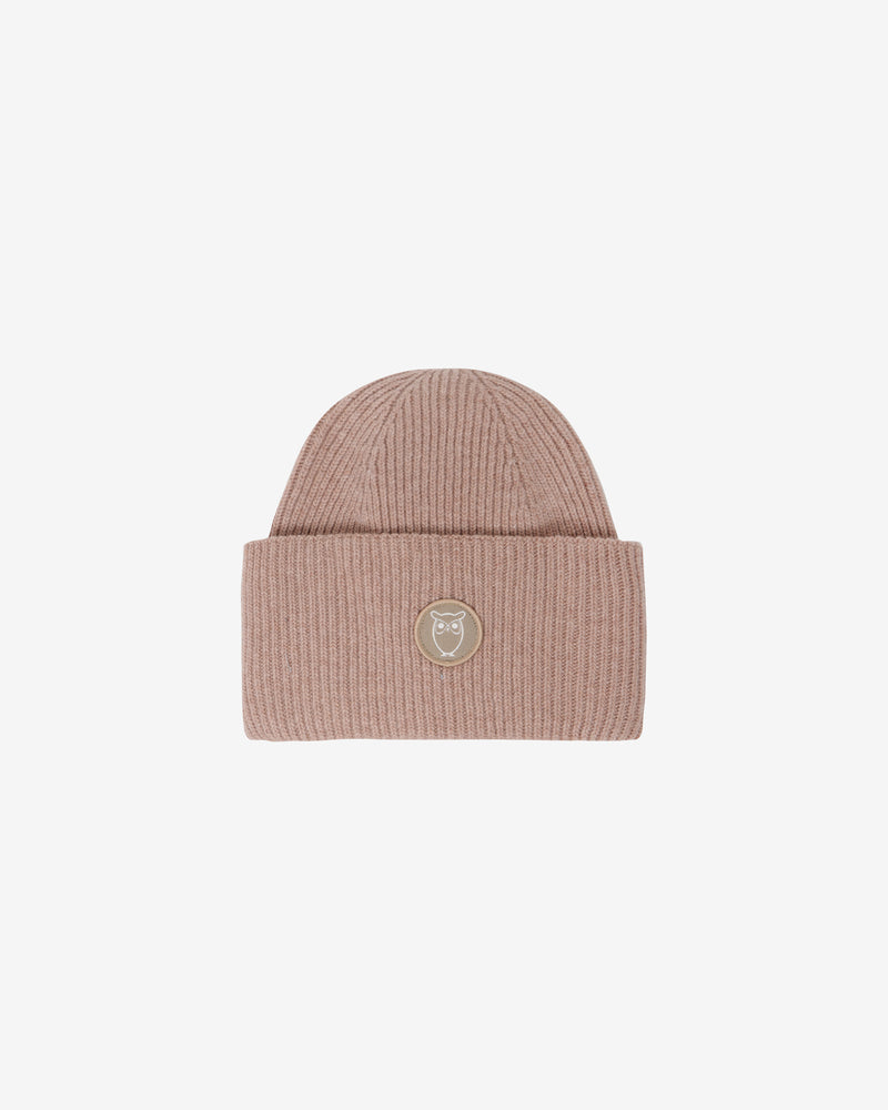 KnowledgeCotton Apparel - UNI Big rib beanie Hats 1336 Kelp melange
