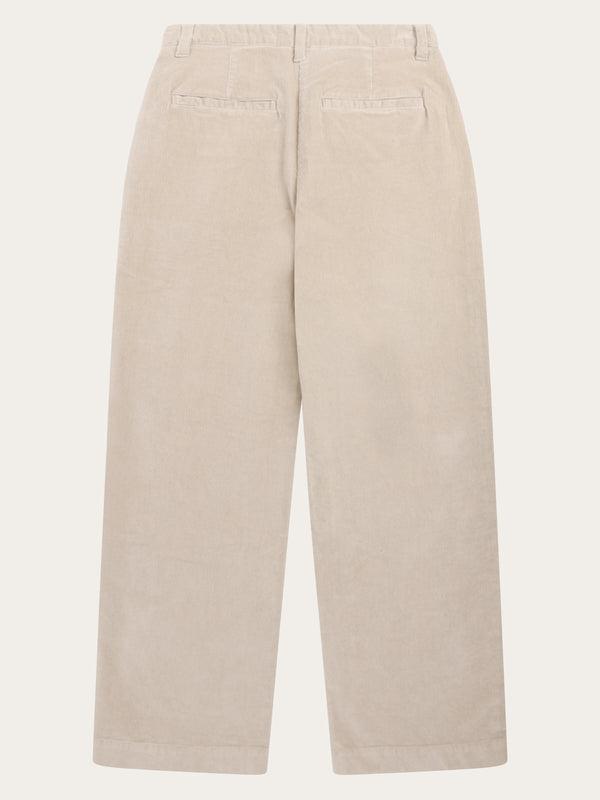 KnowledgeCotton Apparel - WMN Bora wide corduroy pant Pants 1228 Light feather gray