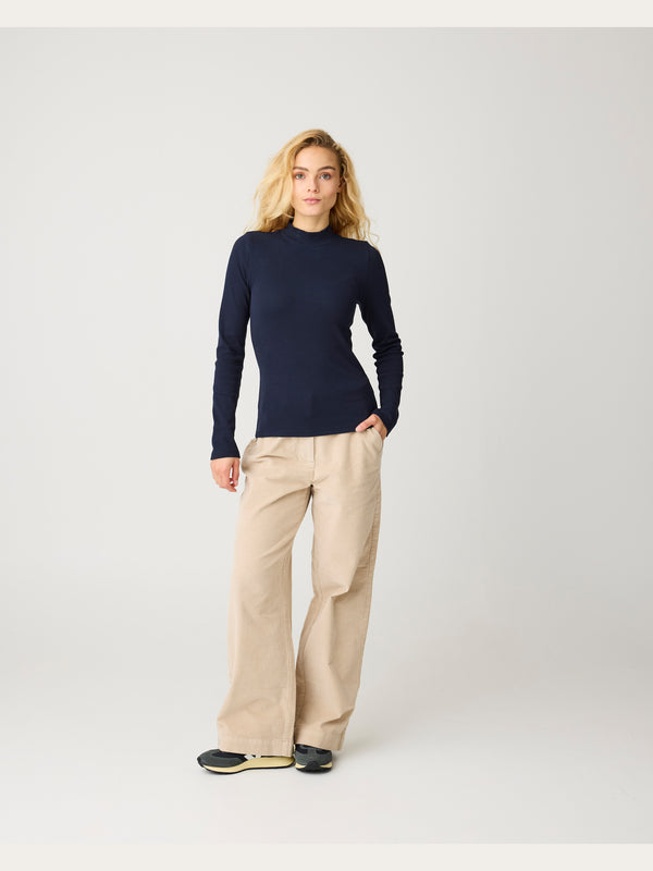 KnowledgeCotton Apparel - WMN Bora wide corduroy pant Pants 1228 Light feather gray