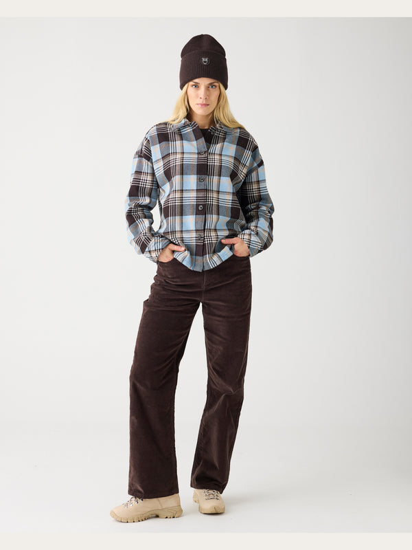 KnowledgeCotton Apparel - WMN Bora wide corduroy pant Pants 1487 Chocolate Torte