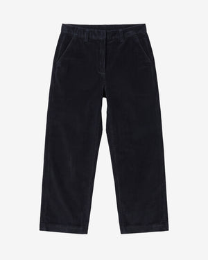 KnowledgeCotton Apparel - WMN Bora wide corduroy pants Pants 1300 Black Jet