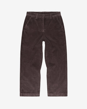 KnowledgeCotton Apparel - WMN Bora wide corduroy pants Pants 1487 Chocolate Torte