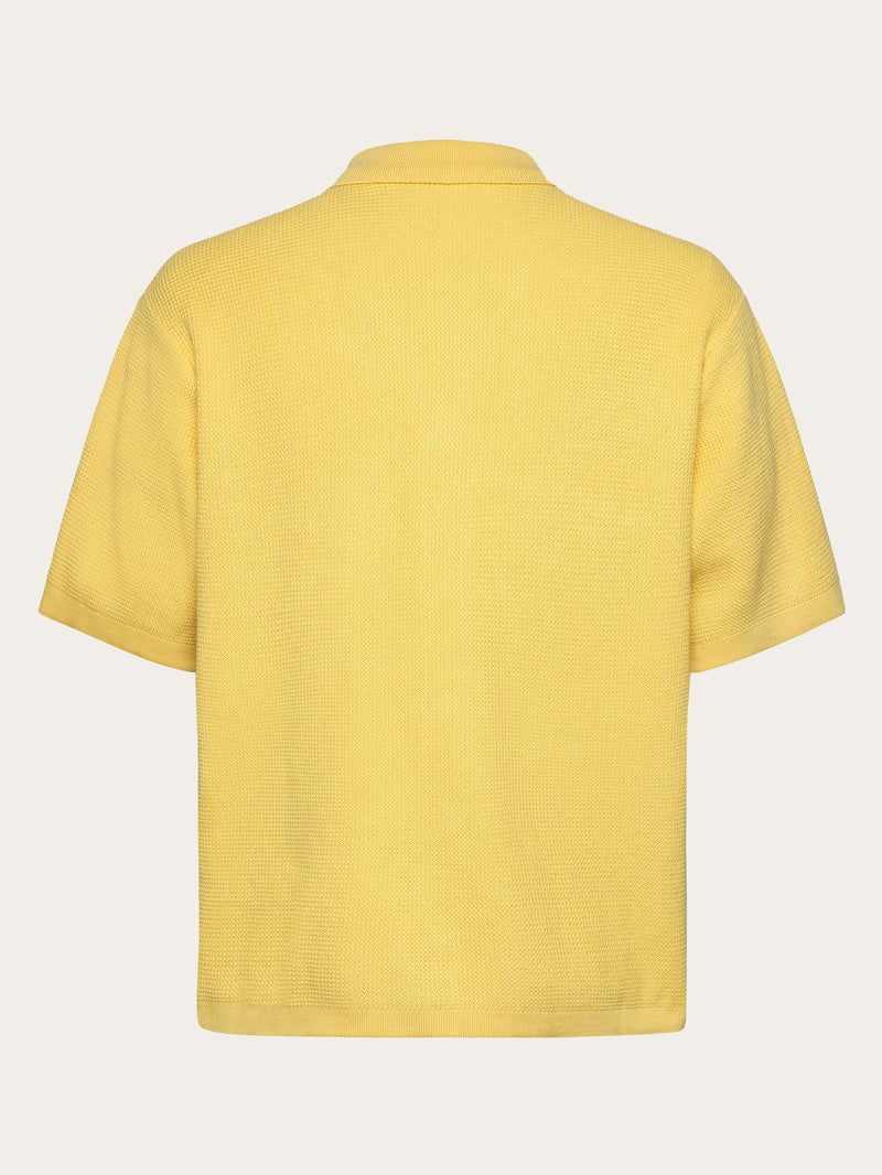 KnowledgeCotton Apparel - MEN Boxy short sleeve structured knitted shirt - Regenerative Organic Certified™ - GOTS/Vegan Knits 1482 Yarrow
