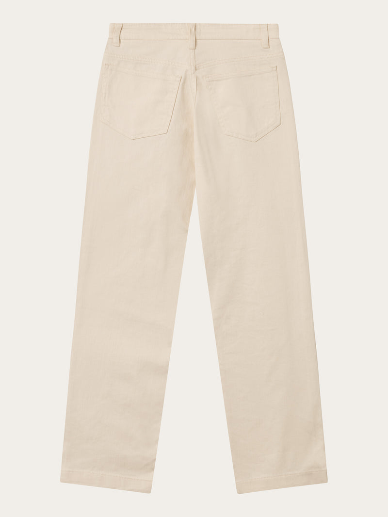 KnowledgeCotton Apparel - WMN CHLOE barrel high-rise twill 5-pocket pants Pants 1348 Buttercream