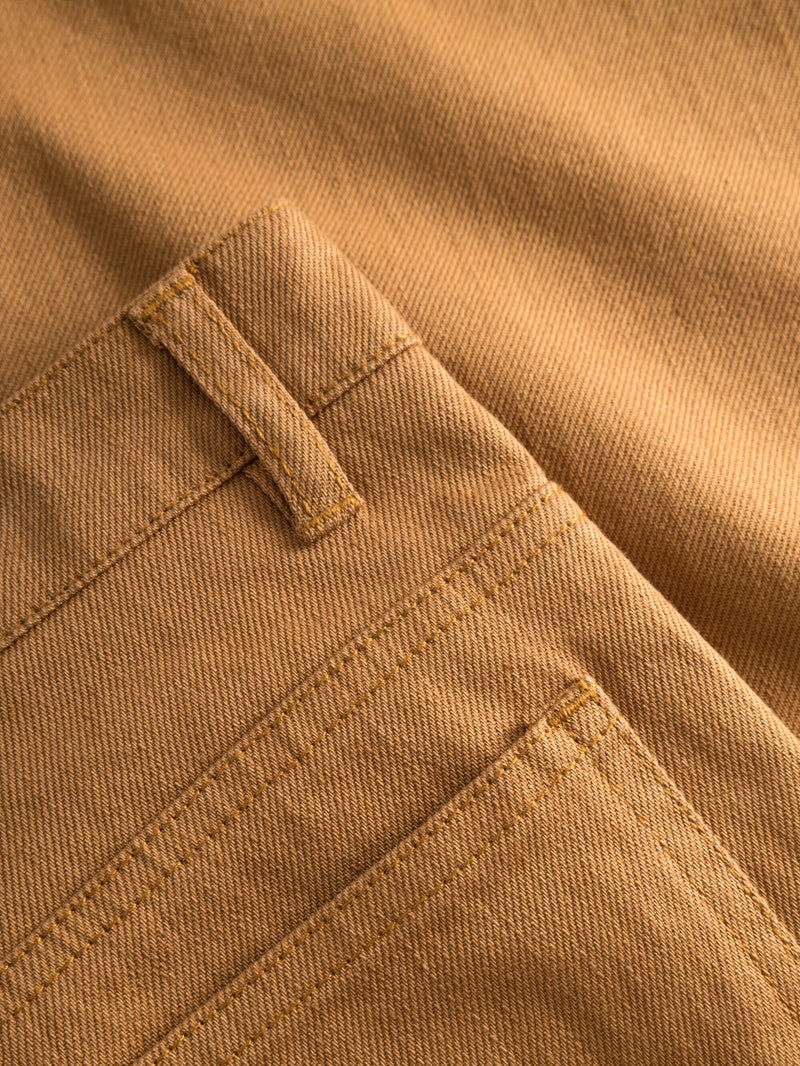 KnowledgeCotton Apparel - WMN CHLOE barrel high-rise twill 5-pocket pants Pants 1366 Brown Sugar