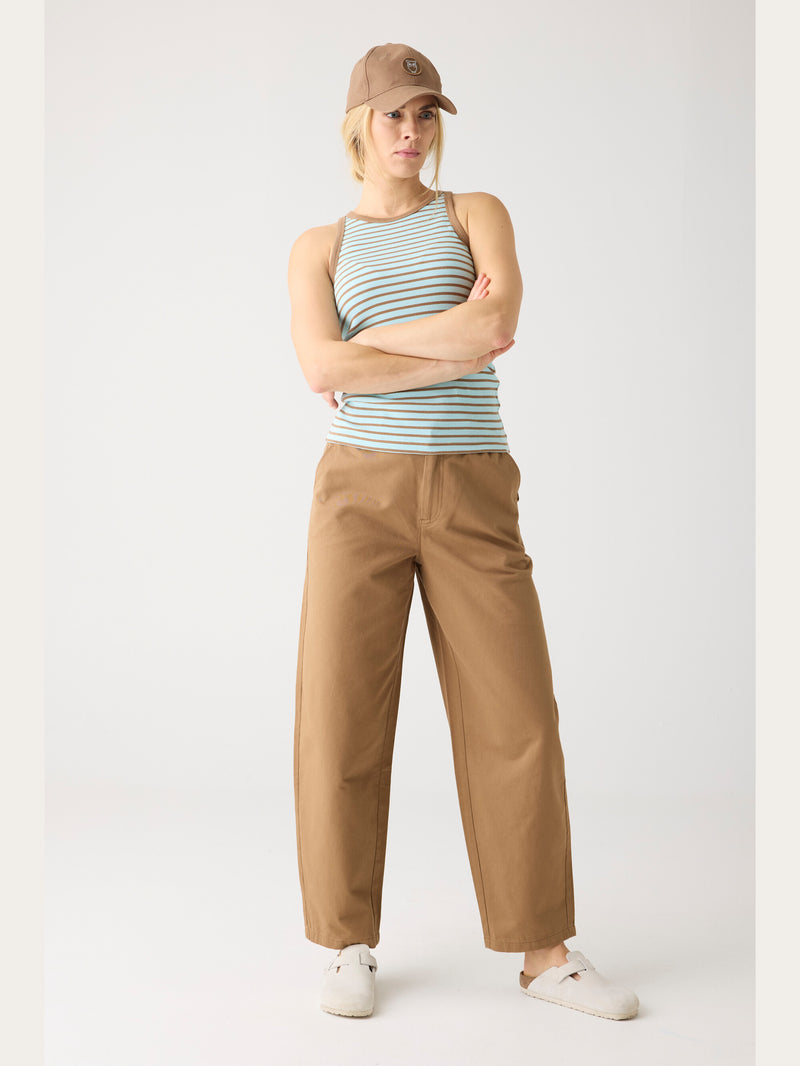 KnowledgeCotton Apparel - WMN CHLOE barrel mid-rise twill chino - GOTS/Vegan Pants 1019 Tuffet