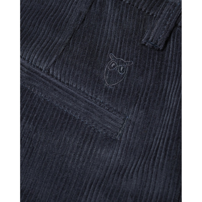 KnowledgeCotton Apparel - MEN CHUCK regular 8-wales corduroy chino pants Pants 1001 Total Eclipse