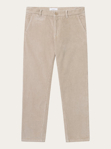 KnowledgeCotton Apparel - MEN CHUCK regular 8-wales corduroy chino pants Pants 1228 Light feather gray