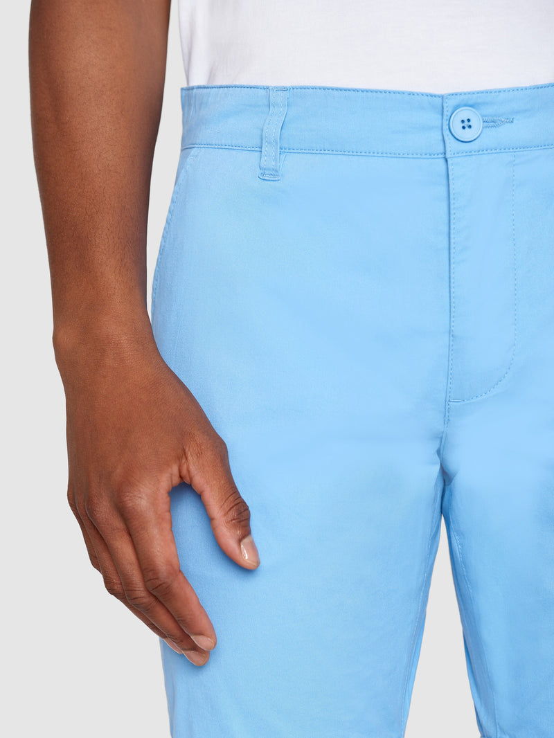 KnowledgeCotton Apparel - MEN CHUCK regular chino poplin shorts Shorts 1457 Dusk Blue