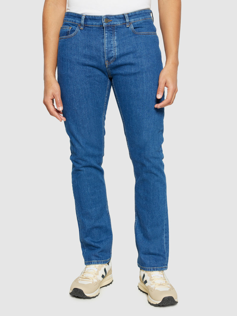 KnowledgeCotton Apparel - MEN CHUCK regular denim jeans mid blue - GOTS/Vegan Denim jeans 3043 Medium Blue