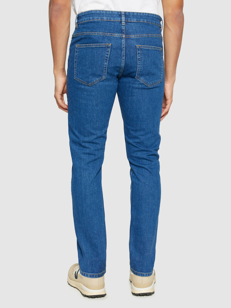 KnowledgeCotton Apparel - MEN CHUCK regular denim jeans mid blue - GOTS/Vegan Denim jeans 3043 Medium Blue