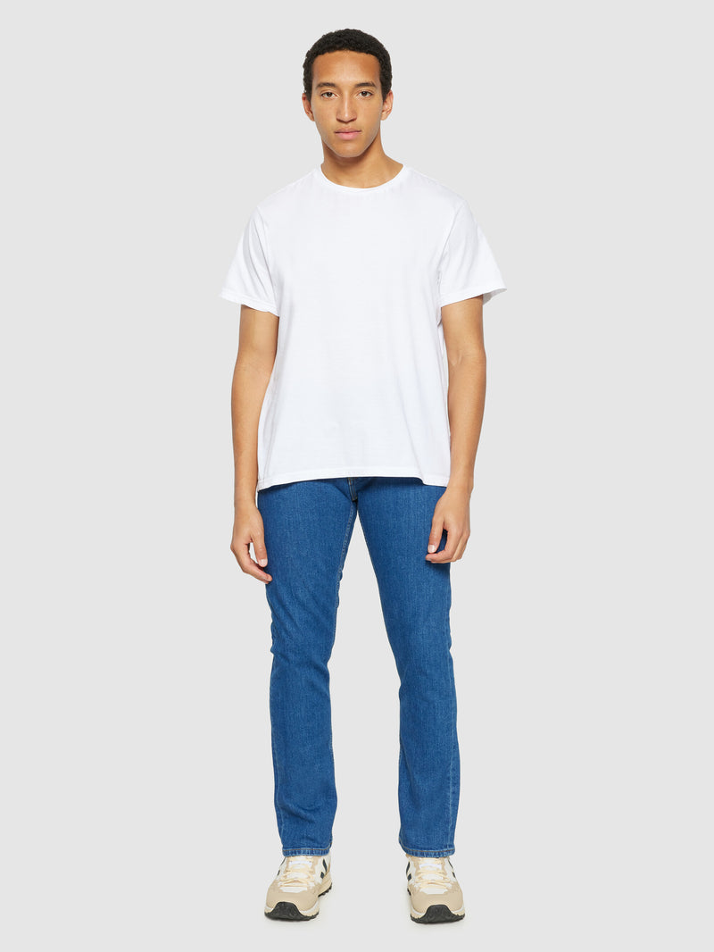 KnowledgeCotton Apparel - MEN CHUCK regular denim jeans mid blue - GOTS/Vegan Denim jeans 3043 Medium Blue