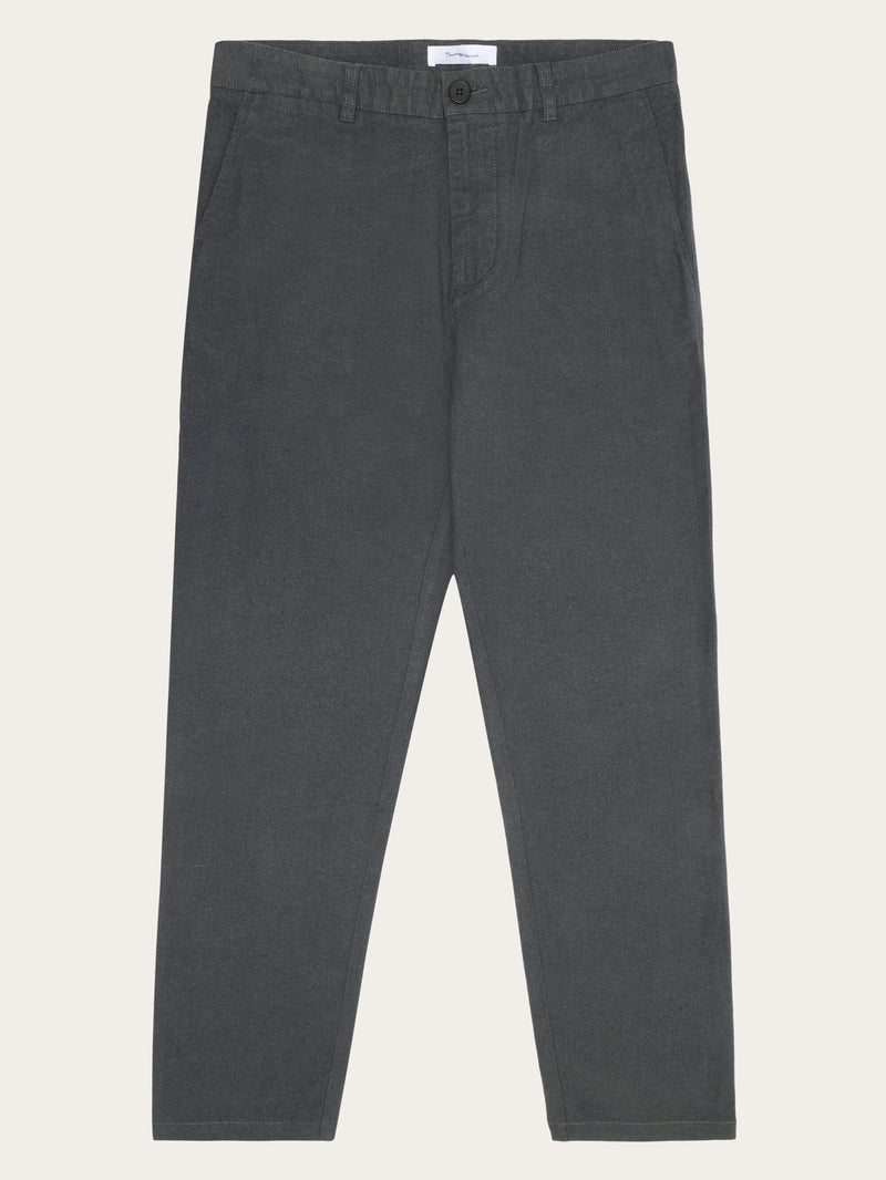 KnowledgeCotton Apparel - MEN CHUCK regular flannel chino pants Pants 1402 Gray Pinstripe