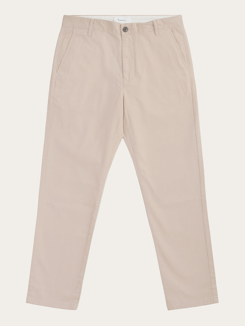 KnowledgeCotton Apparel - MEN CHUCK regular herringbone pants - GOTS/Vegan Pants 1228 Light feather gray
