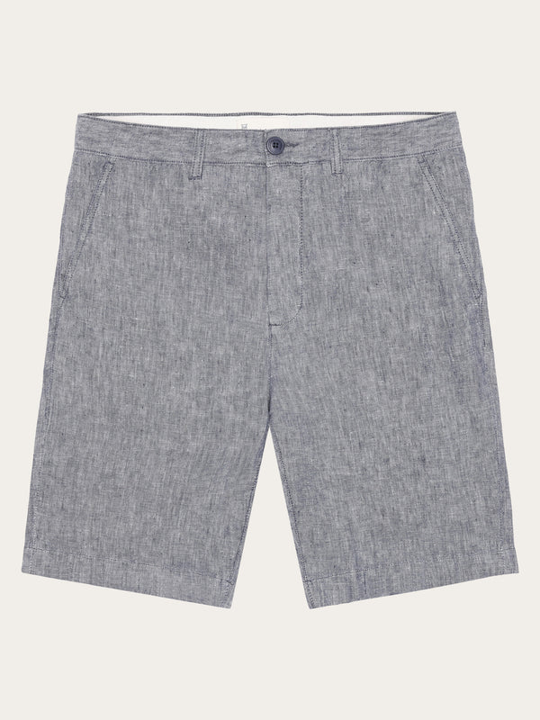 KnowledgeCotton Apparel - MEN CHUCK regular linen shorts - GOTS/Vegan Shorts 1226 Vintage Indigo