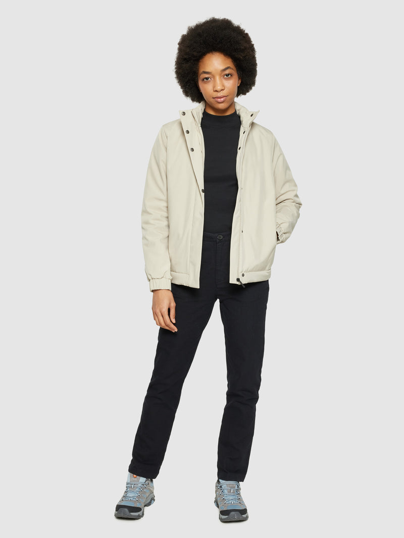 KnowledgeCotton Apparel - WMN CLIMATE SHELL™ short jacket - GRS/Vegan Jackets 1228 Light feather gray