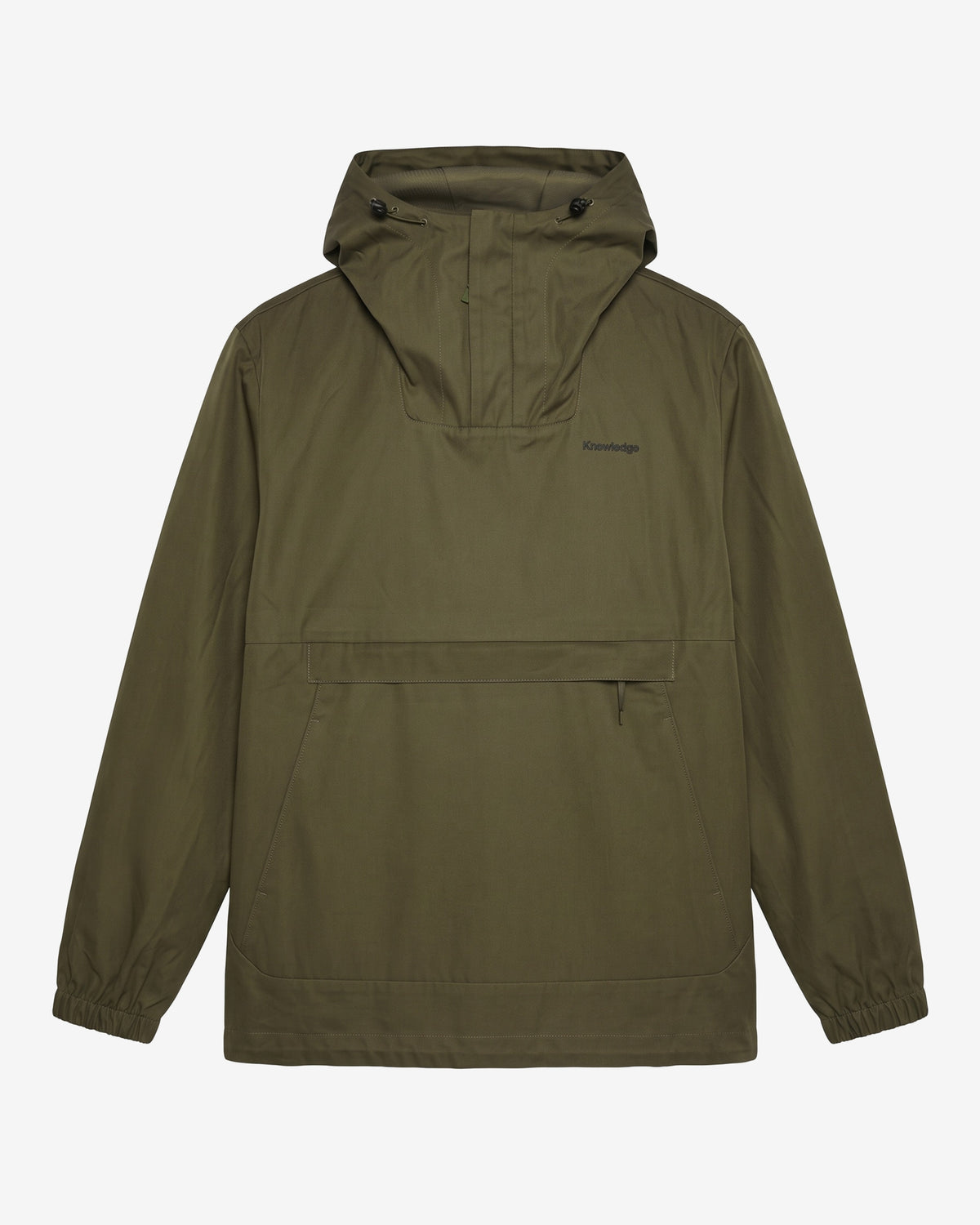 KnowledgeCotton Apparel - UNI Canvas anorak Jackets 1068 Burned Olive
