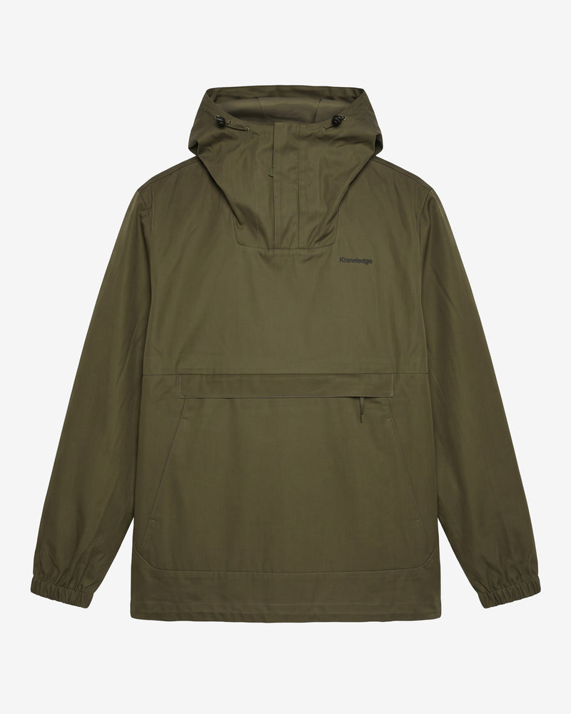 KnowledgeCotton Apparel - UNI Canvas anorak Jackets 1068 Burned Olive