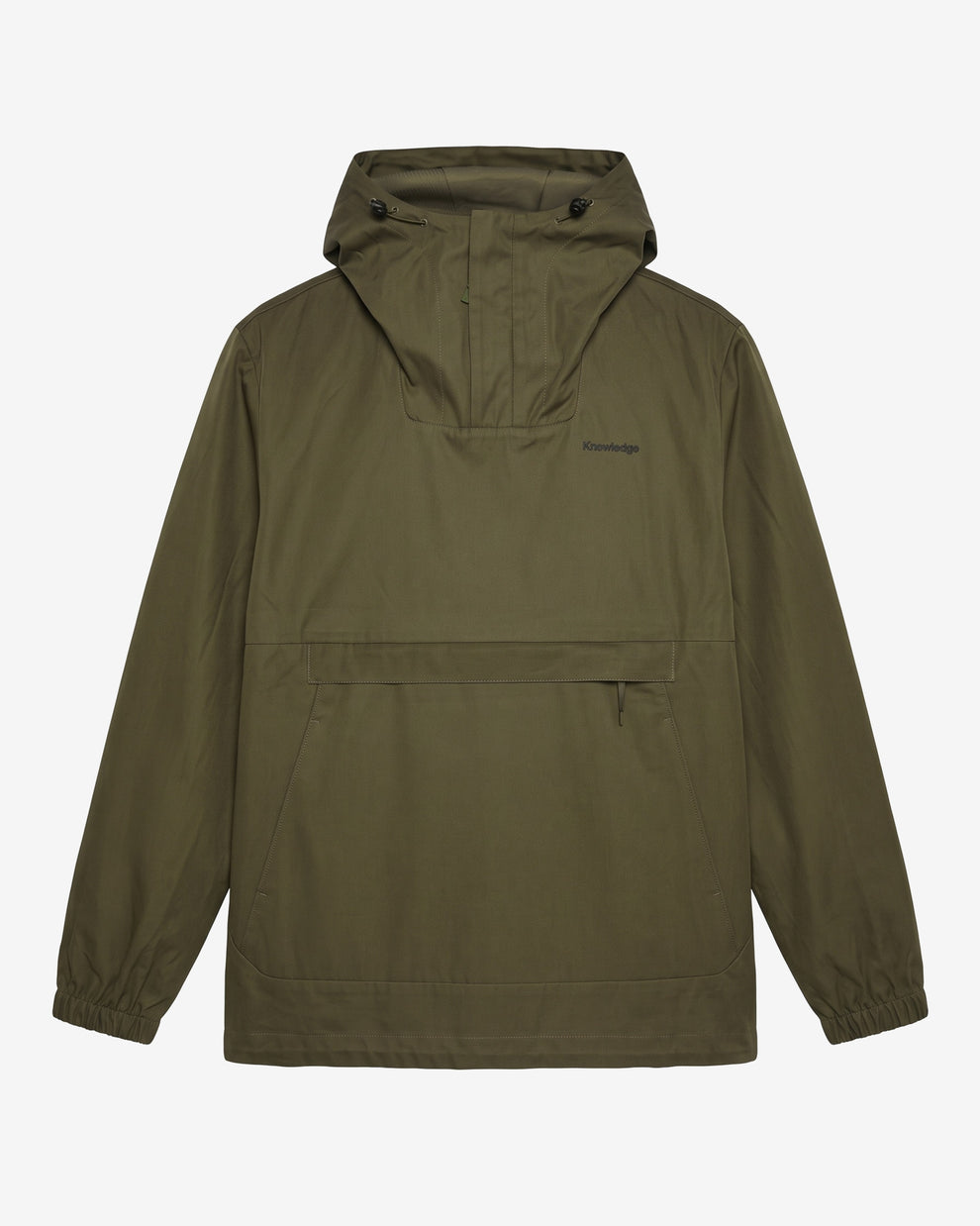 KnowledgeCotton Apparel - UNI Canvas anorak Jackets 1068 Burned Olive