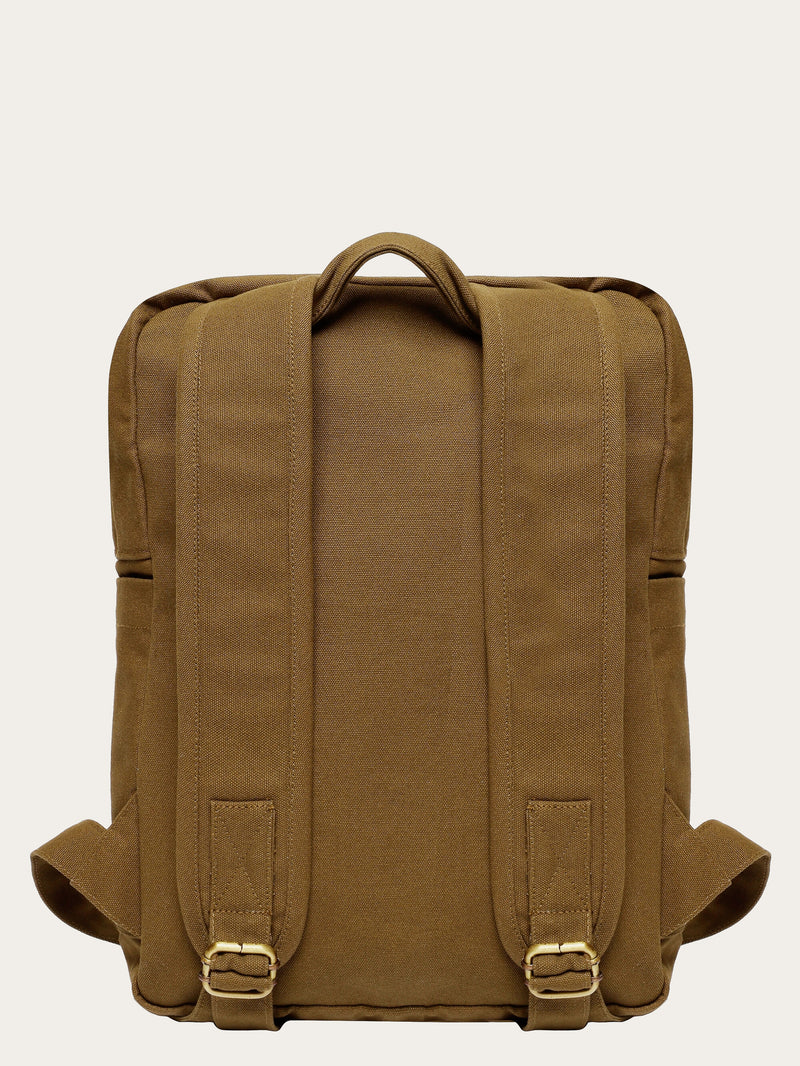 KnowledgeCotton Apparel - UNI Canvas backpack 30L - GOTS/Vegan Bags 1100 Dark Olive