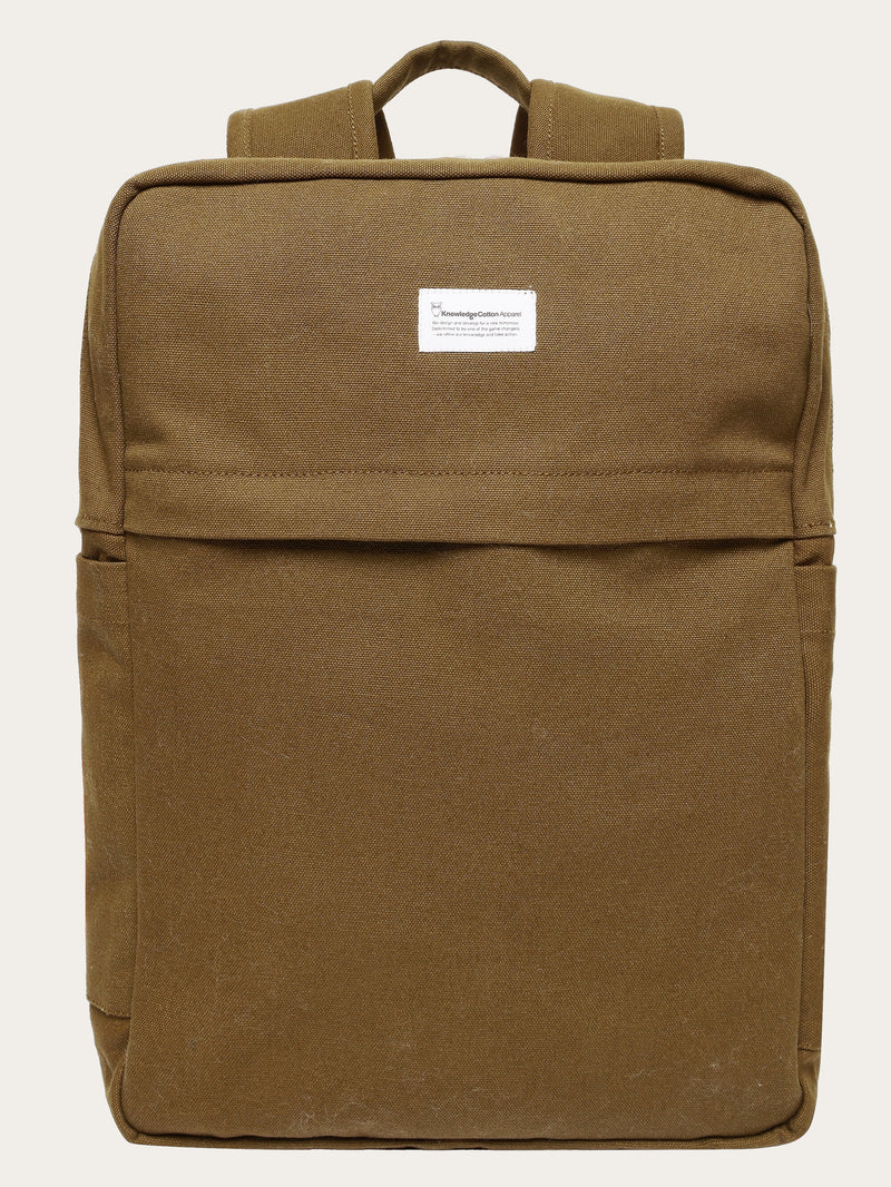 KnowledgeCotton Apparel - UNI Canvas backpack 30L - GOTS/Vegan Bags 1100 Dark Olive